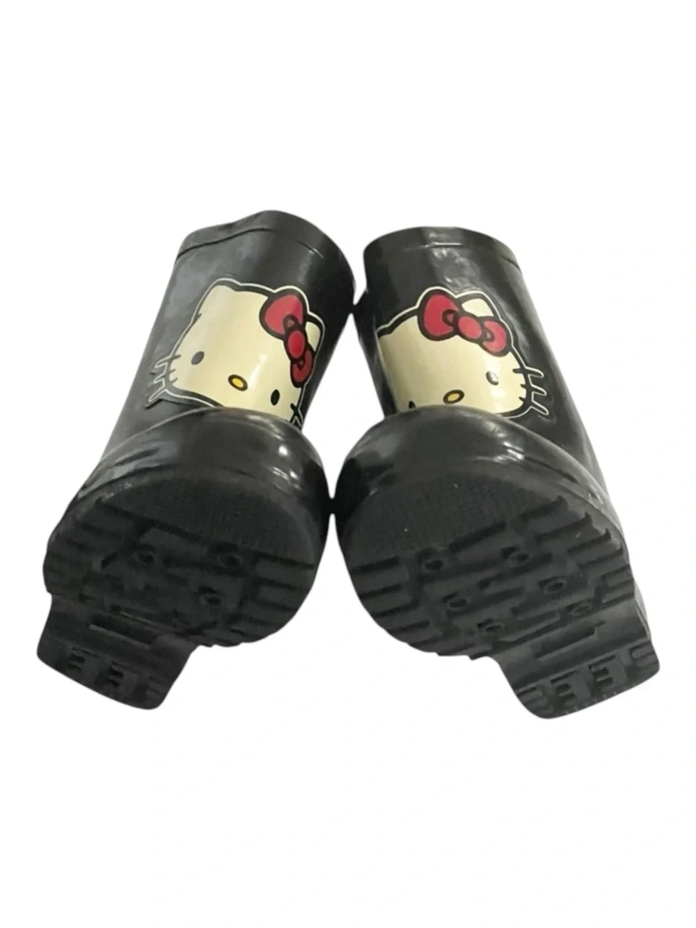 Rare: Victoria Couture x Sanrio 🝮 Hello Kitty Rain Boots 🝮 Glossy Black 🝮 2.5